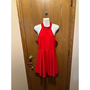 Size 15/16 b darlin red halter top above knee dress plus size